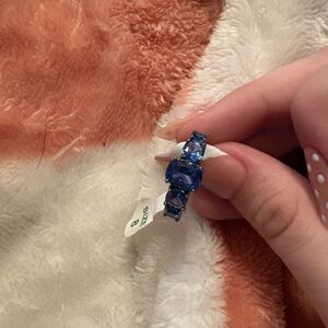 Blue Multi-Stone Fashion Ring - Size 8